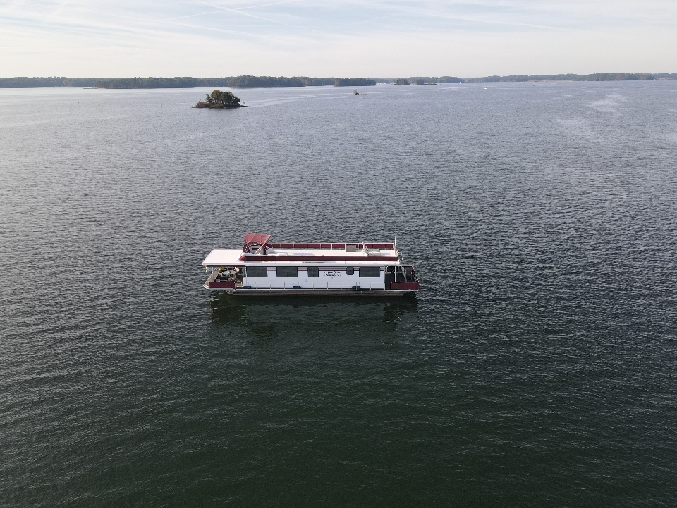 Long distance view on lake